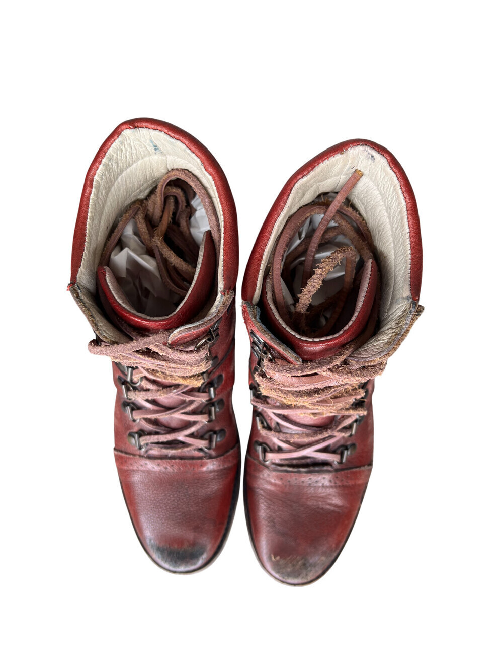 Freebird by Steven Gage Leather Boho Moto Boots Womens 8 Burgundy Red Distressed - Picture 10 of 14